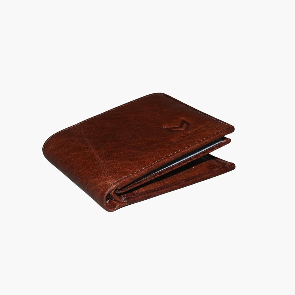 Leather Wallet for Men - Slim Bifold RFID Wallet, Multiple Card Slots - Formal Men’s Wallet - Gift Ready, Compact & Minimalist (Signature Stitch Tan)