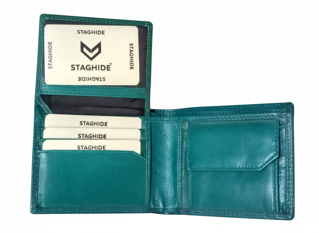 Wallet for Men Slim Leather | RFID Blocking Minimalist Wallet | Ultra-Slim Front Pocket Card Holder | Lightweight & Stylish Gents Wallet | Ideal Gift for Boys & MenBlue Hunter Leather Men's Wallet