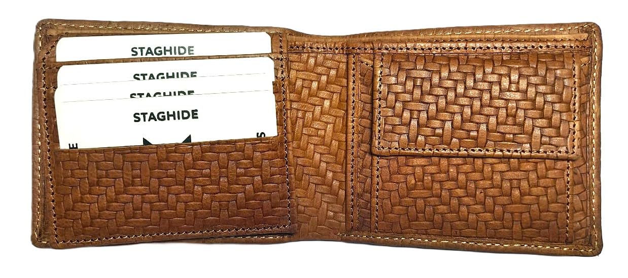STAGHIDE Men's Tan Genuine Leather Wallet | Branded Quality Wallet for Men with RFID Blocking | Mens Gift Set